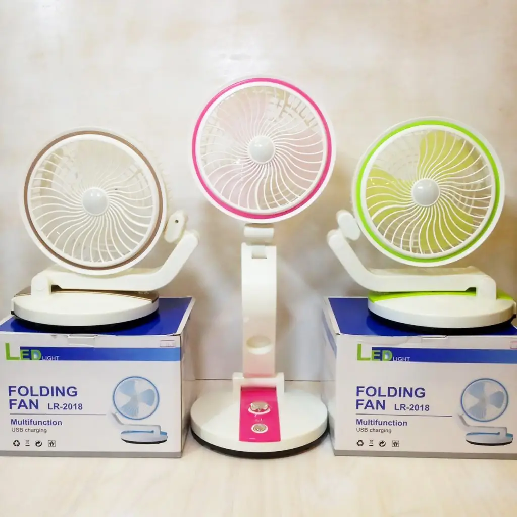 Multifunction Rechargeable Folding Fan With LED Light